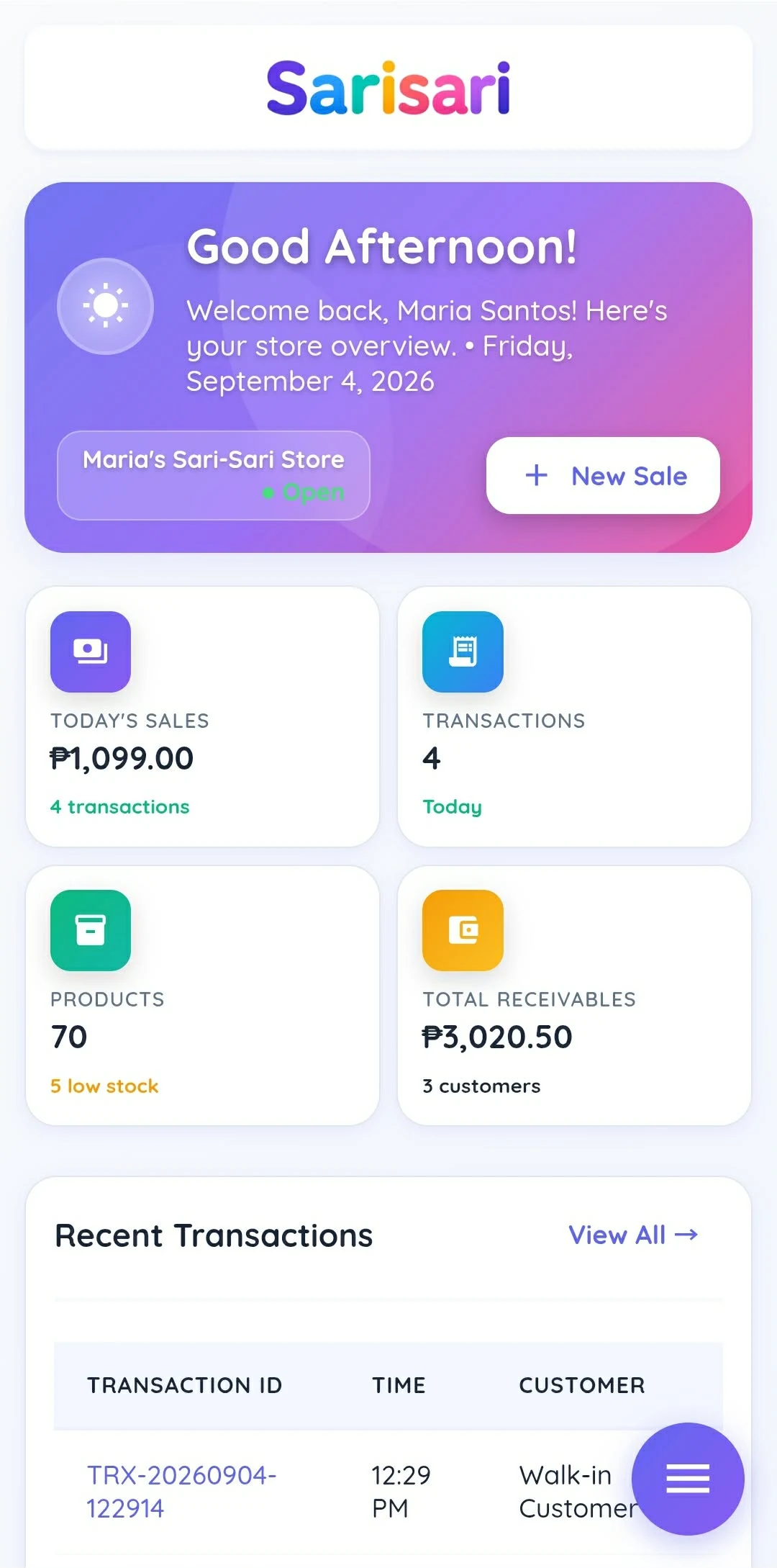 SARISARI dashboard sa phone